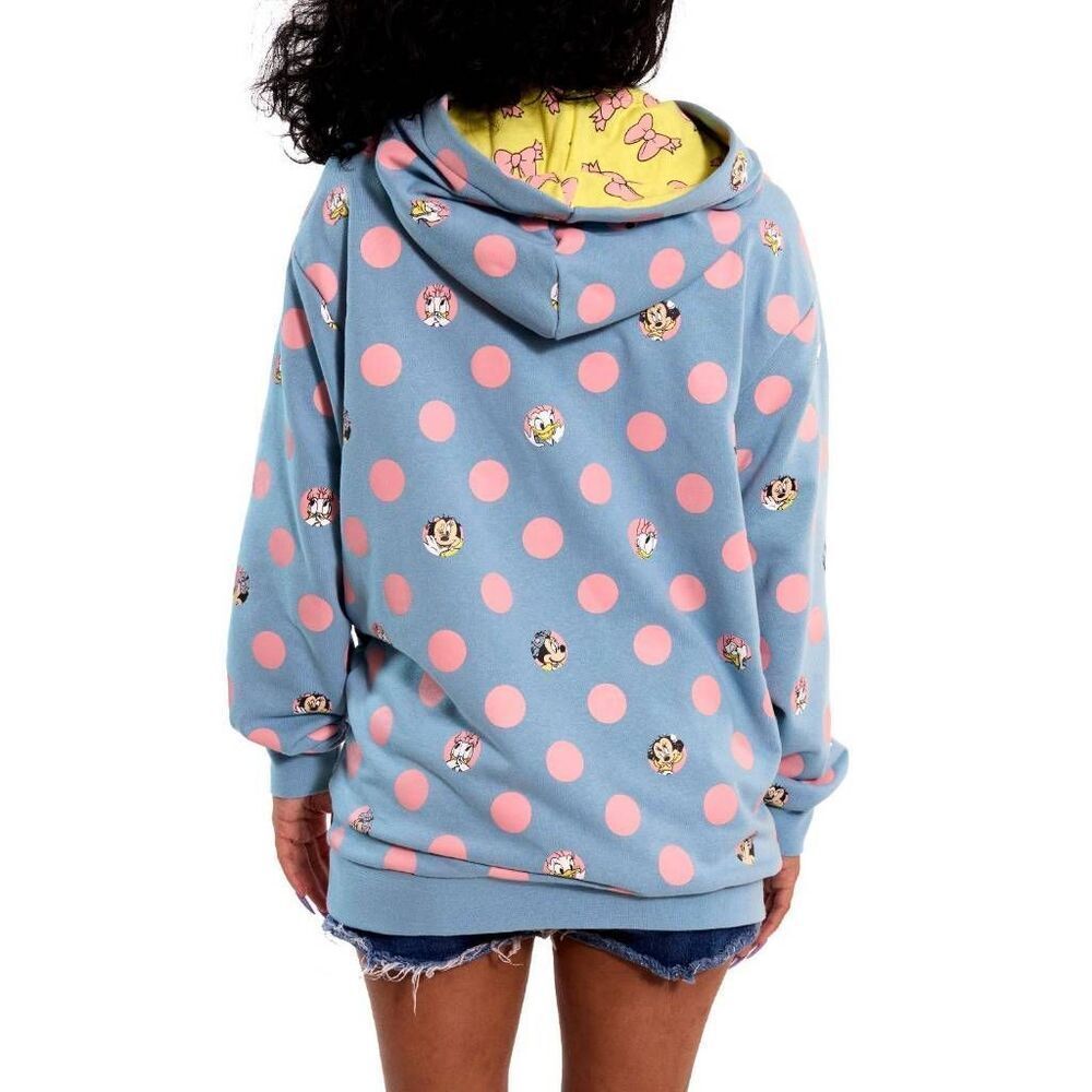 NWT Loungefly Disney Minnie Mouse Medium Pastel Polka Dots French Terry Hoodie - Picture 5 of 15